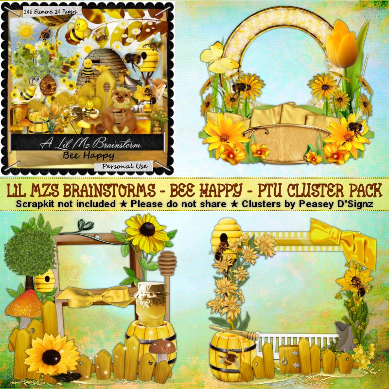 LMB Bee Happy Clusters 2 PU - Click Image to Close