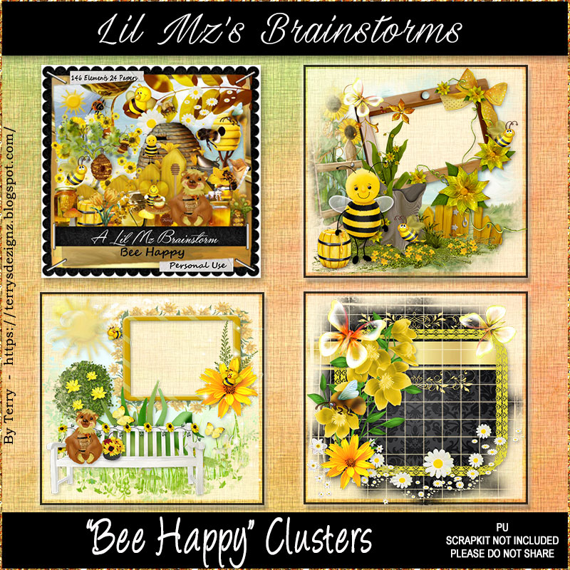 LMB Bee Happy Clusters PU - Click Image to Close