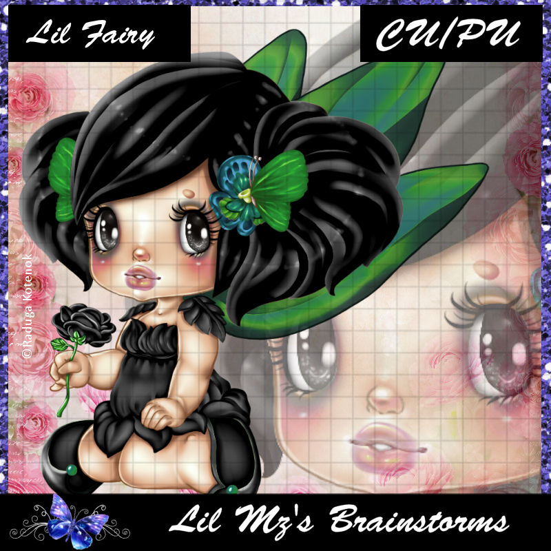 LMB Lil Fairy Black Green CU - Click Image to Close