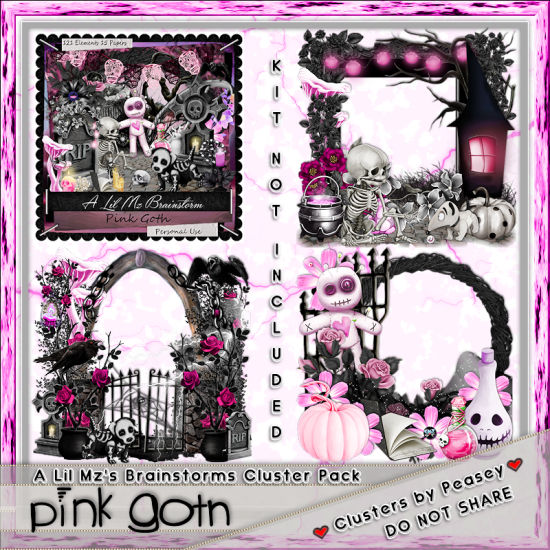 LMB Pink Goth Clusters PU - Click Image to Close